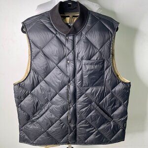 Todd Snyder Men's Black Quilted Puffer Full Zip Tailored Vest Size Medium